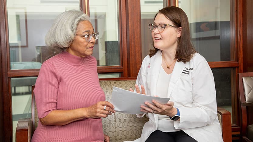 Lisa Potter with a transplant patient