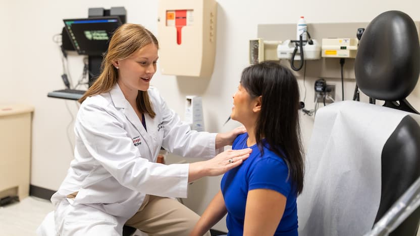 Doctor examining patient