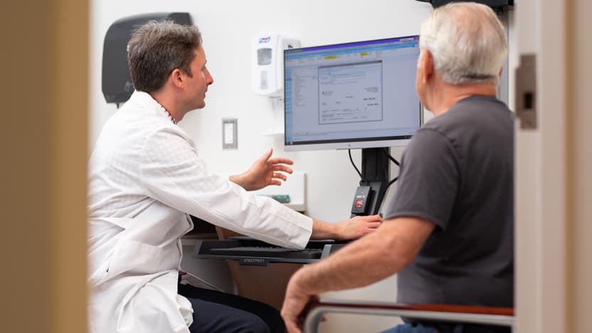 Peter O'Donnell, MD, and patient