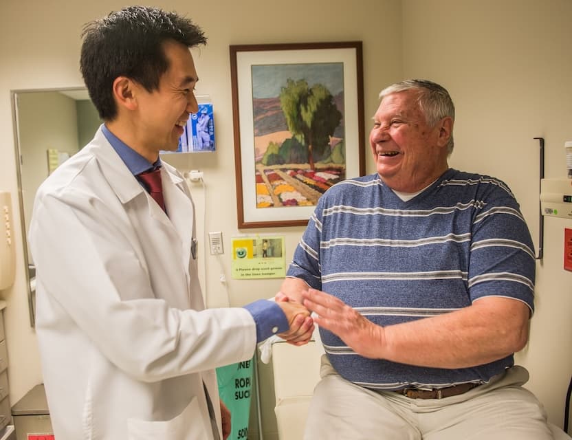 Dr. Liauw and patient