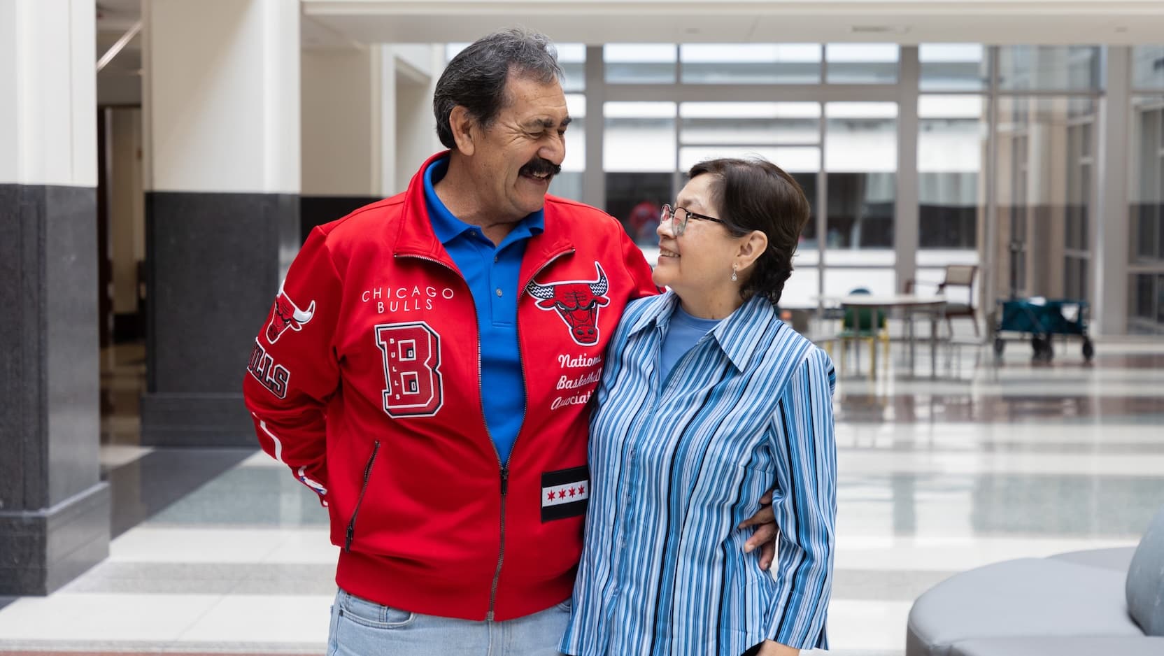 Teresa Victoria (right) poses with husband Patalla