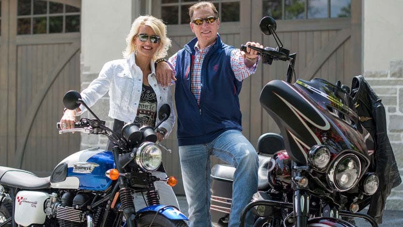 Ozzie Giglio, throat cancer survivor, right, with his wife