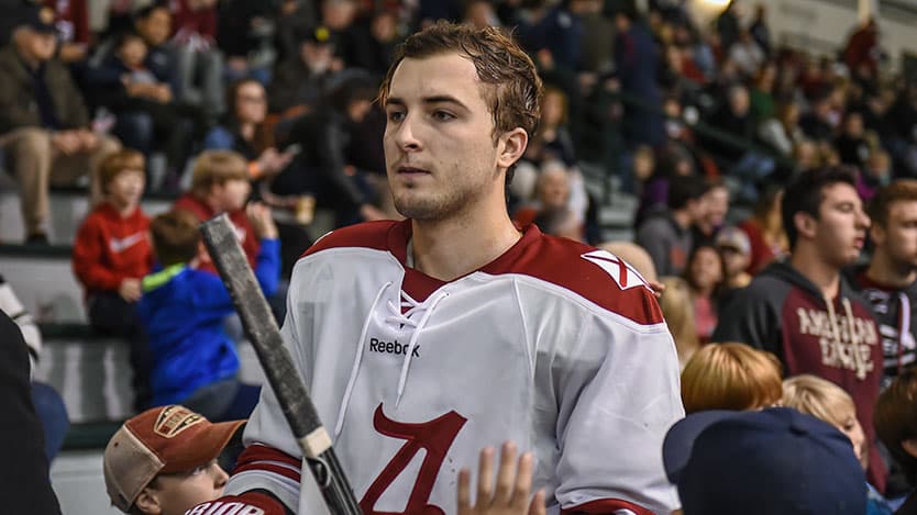 Sam Messina playing hockey for Alabama