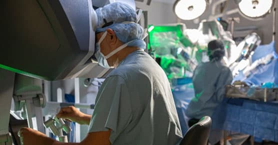 robotic surgery, surgeon at console