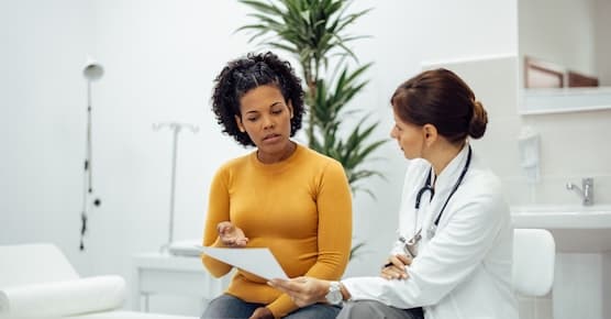 female patient at doctor