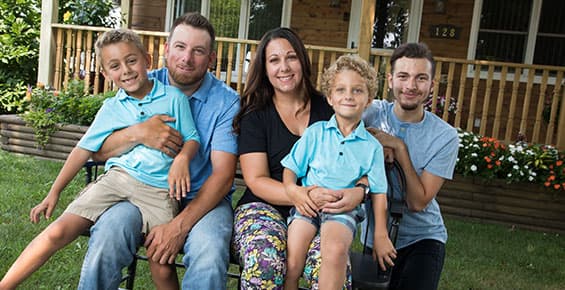 Jennifer Zinga and family, including her son who was born after cancer surgery