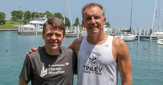 Rich Matula, kidney transplant patient, with his friend and kidney donor