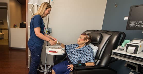 Diabetic patient receiving dialysis at Orland Park